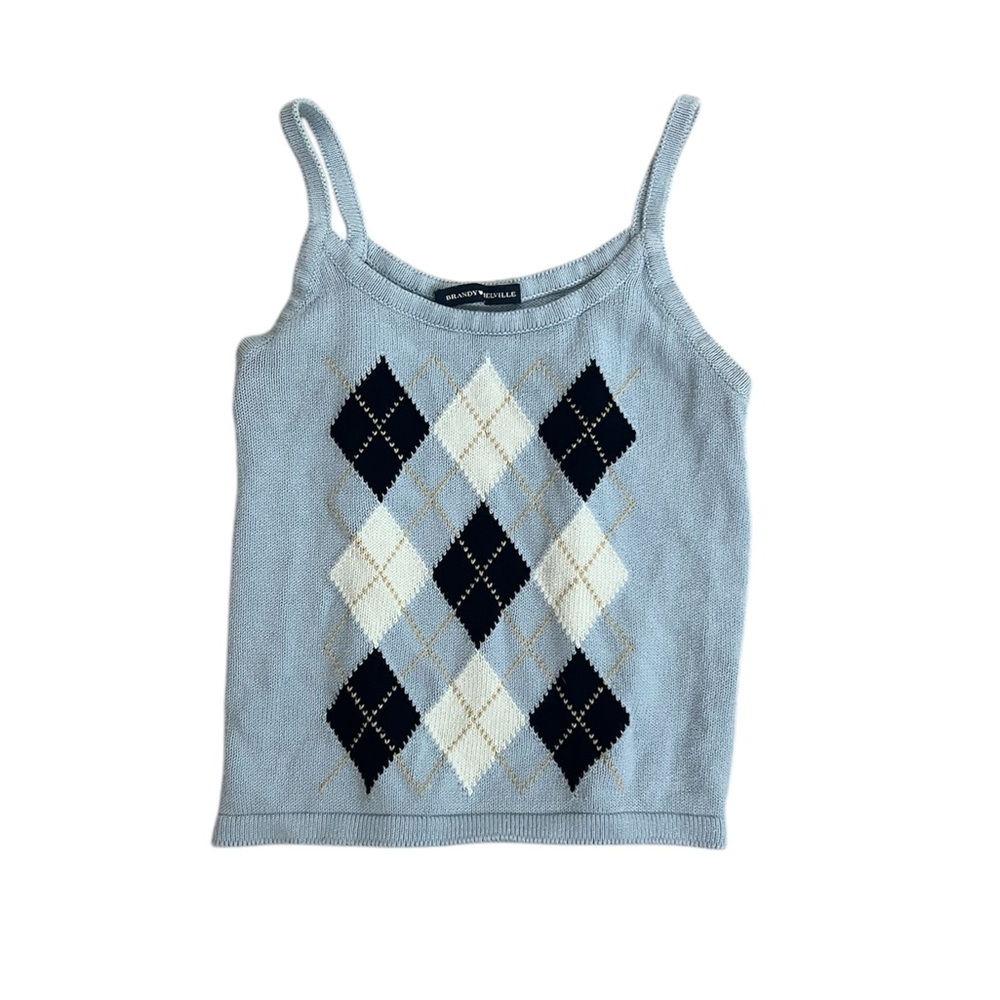 Brandy Melville Argyle Tank Top 🩵